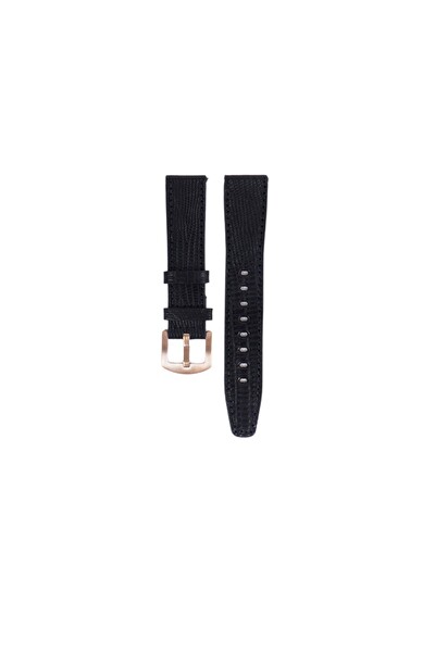 Fro LW38-43 20 MM Hakiki Deri İguana Siyah Kordon Gold Toka