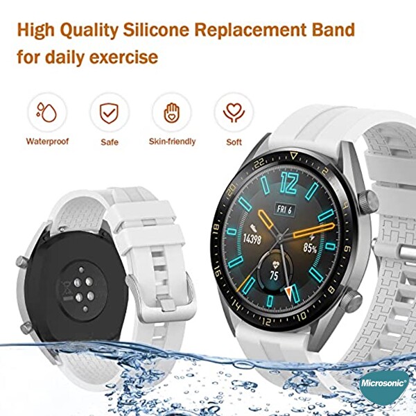 Microsonic Huawei Watch Gt4 46mm Kordon, Silicone Rapidbands Lacivert
