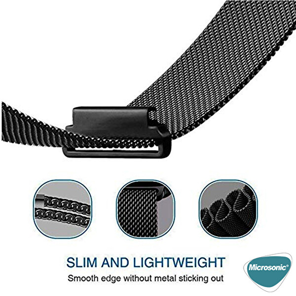 Microsonic Samsung Galaxy Watch FE Milanese Loop Kordon Siyah