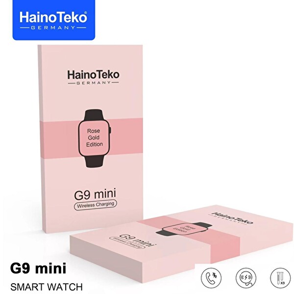 Haino Teko G9 Mini Amoled Ekran 3 Kordonu Akıllı Saat - Bileklik Gold Rose