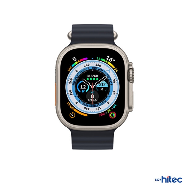 ScHitec 42-49 MM Yeni Nesil Apple Uyumlu Akıllı Saat Kordonu Silikon Lacivert