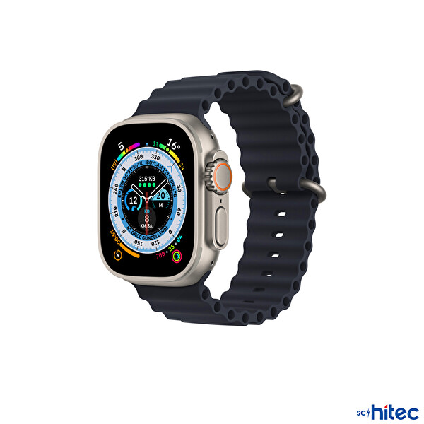 ScHitec 42-49 MM Yeni Nesil Apple Uyumlu Akıllı Saat Kordonu Silikon Lacivert