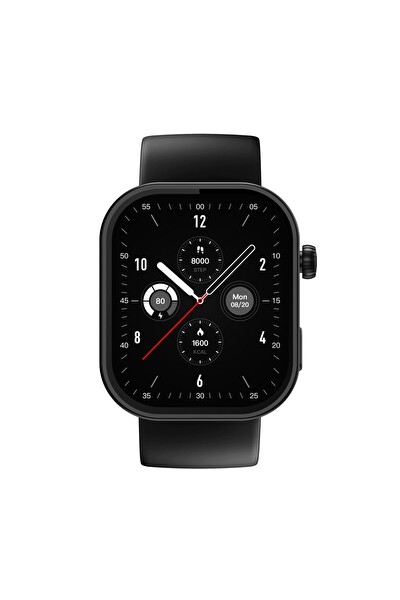 ZeBlaze Btalk Plus Zarif Paslanmaz Çelik Gövde Kalp Atış Hızı Monitörü Jet Black Akıllı Saat