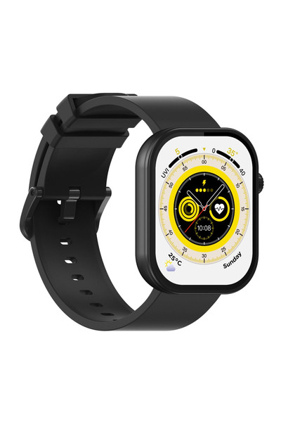 ZeBlaze Btalk Plus Zarif Paslanmaz Çelik Gövde Kalp Atış Hızı Monitörü Jet Black Akıllı Saat 2