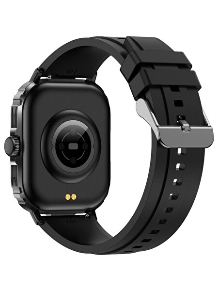 Logia Tech 8 Alüminyum Kasa Spor Silikon Kordon Akıllı Saat Siyah Akıllı Saat