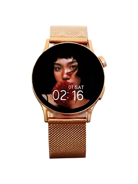 Logia GT2 Akıllı Saat 20mm Rose Gold Metal Kordon Çinko Alaşım Kasa