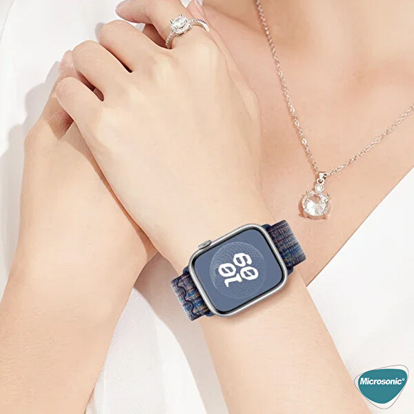 Microsonic Apple Watch SE 2022 40 MM Kordon Terra Strand Yeşil