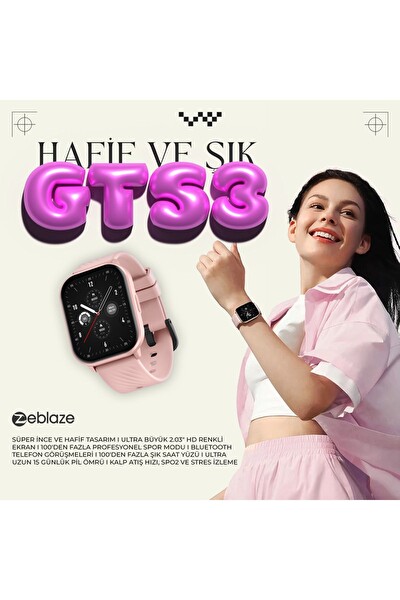 ZeBlaze Gts 3 Midnight Blue Akıllı Saat Gece Mavisi