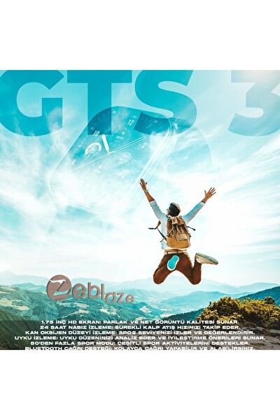 ZeBlaze Gts 3 Midnight Blue Akıllı Saat Gece Mavisi