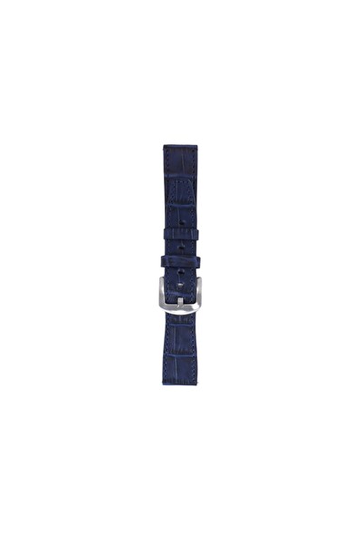 Fro LW38-43 20 MM Hakiki Deri Kroko Lacivert Kordon Silver Toka