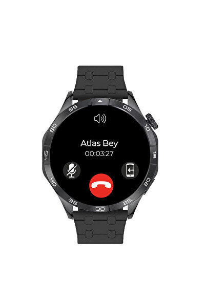 Spovan Apeiron Sesli Görüşme BT 5.3 Tansiyon Ölçer Su Püskürtme Türkçe Akıllı Saat Titanyum Siyah