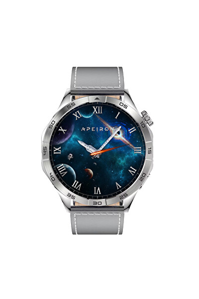 Spovan Apeiron Sesli Görüşme BT 5.3 Tansiyon Ölçer Türkçe Çelik Akıllı Saat Gümüş