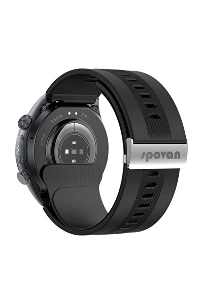 Spovan Electro Pro Hava Basınçlı Tansiyon Şeker NFC Sesli Görüşme EKG Türkçe Akıllı Saat