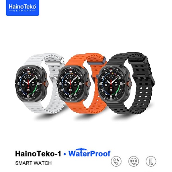 Haino Teko Watch Ultra Amoled Ekran WaterProof Akıllı Saat 3 Kordonlu Titanyum Gri 47 MM