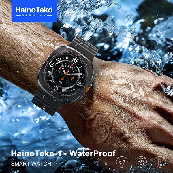 Haino Teko Watch Ultra Amoled Ekran WaterProof Akıllı Saat 3 Kordonlu Titanyum Gri 47 MM