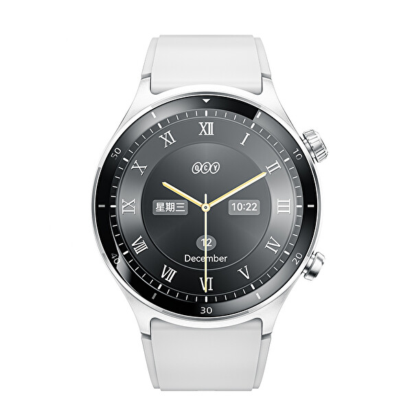 Qcy S7 Active GT Amoled HD Ekran Çelik Kasa 60 Hz Akıllı Saat Beyaz