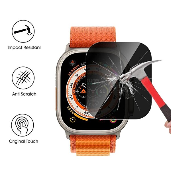 Engo Apple Watch Ultra 49 mm Hayalet Ekran Koruyucu Şeffaf 2 Adet