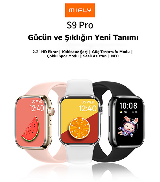 Mifly S9 Pro Gri Akıllı Saat