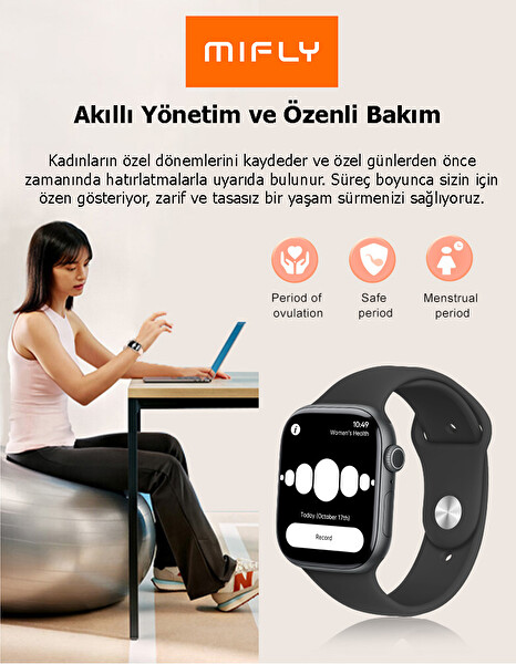 Mifly S10 Pro Siyah Akıllı Saat