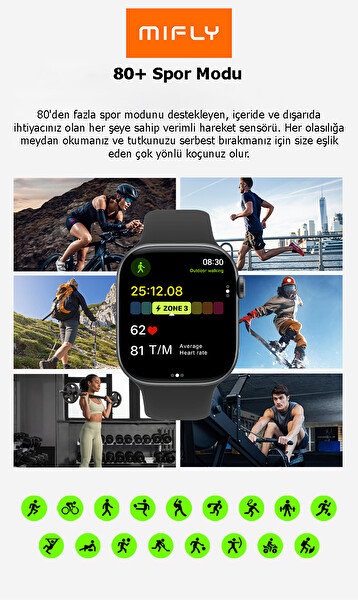Mifly S10 Pro Gri Akıllı Saat