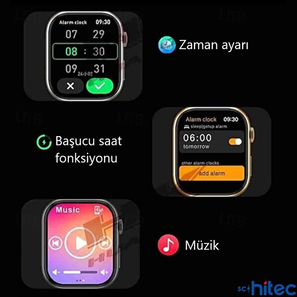 ScHitec Watch HK9 Mini Amoled Ekran Android İos HarmonyOs Uyumlu Akıllı Saat Gümüş