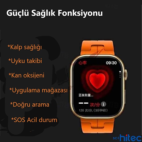 ScHitec Watch HK9 Mini Amoled Ekran Android İos HarmonyOs Uyumlu Akıllı Saat Gümüş