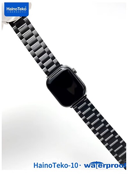Haino Teko Watch Ultra 10 Amoled Ekran WaterProof 3 Kordonlu Akıllı Saat Siyah TEKO10