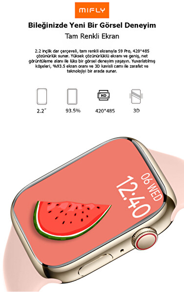 Mifly S10 Pro Altın Akıllı Saat