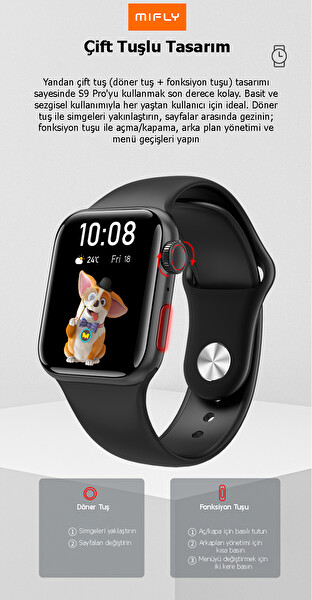 Mifly S10 Pro Altın Akıllı Saat