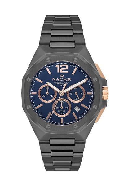 Nacar Safir Cam Spor Gri NC08-29430493-GLRM Erkek Kol Saati
