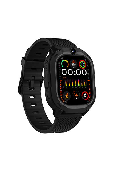 Spovan Safebell Görüntülü Görüşme GPS 4G Güvenli Akıllı Çocuk Saati Siyah