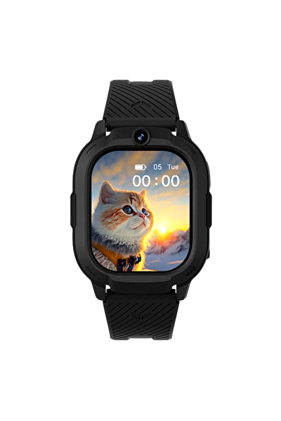 Spovan Safebell Görüntülü Görüşme GPS 4G Güvenli Akıllı Çocuk Saati Siyah