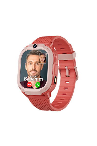 Spovan Safebell Görüntülü Görüşme GPS 4G Güvenli Akıllı Çocuk Saati Kırmızı