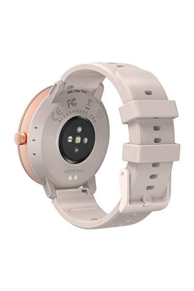 Spovan Atlasphere Pro Dahili GPS AMOLED Ekran 5ATM Sesli Görüşme Akıllı Saat Pembe Altın