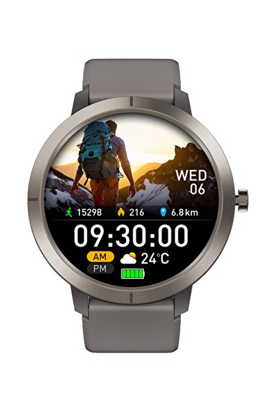 Spovan Atlasphere Pro Dahili GPS AMOLED Ekran 5ATM Sesli Görüşme Akıllı Saat Gri