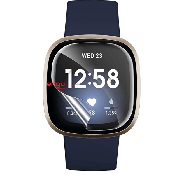 Engo Fitbit Versa 3 TPU Film Şeffaf Akıllı Saat Ekran Koruyucu - 2 Adet
