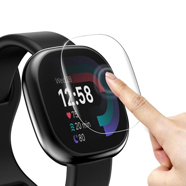 Engo Fitbit Versa 3 TPU Film Şeffaf Akıllı Saat Ekran Koruyucu - 2 Adet
