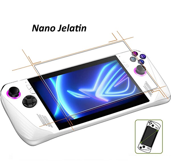 Rova Asus RC73YA-ROG Xbox Ally 2025 Uyumlu Ekran Koruyucusu Nano Jelatin