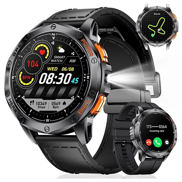Haino Teko GPS-1 Amoled Ekran Su Geçirmez Dahili GPS Dahili Fener Akıllı Saat
