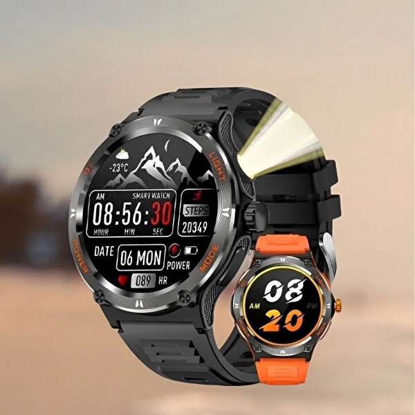 Haino Teko GPS-1 Amoled Ekran Su Geçirmez Dahili GPS Dahili Fener Akıllı Saat