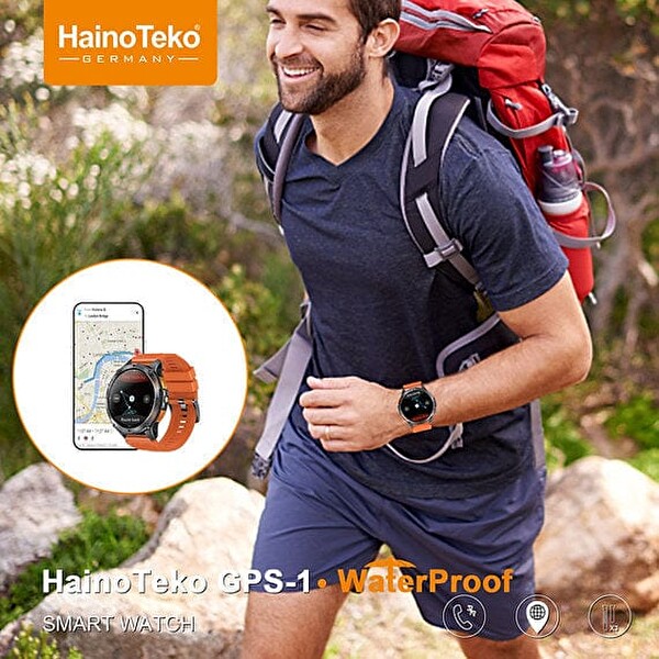 Haino Teko GPS-1 Amoled Ekran Su Geçirmez Dahili GPS Dahili Fener Akıllı Saat