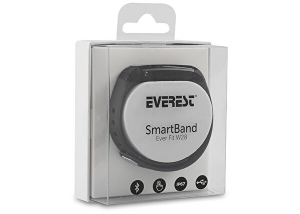 Everest Ever Fit W28 Android IOS Smart Watch Siyah Akıllı Bileklik - Saat