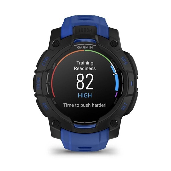 Garmin Instinct3 45 MM Amoled Blackwith Bolt Blue B Akıllı Saat