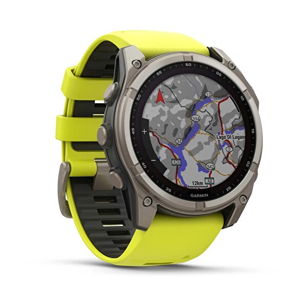 Garmin Fenix 8 51 MM Solar Sapphire Titanyum Amp Sarı-Grafit Silikon Kayışlı Akıllı Saat