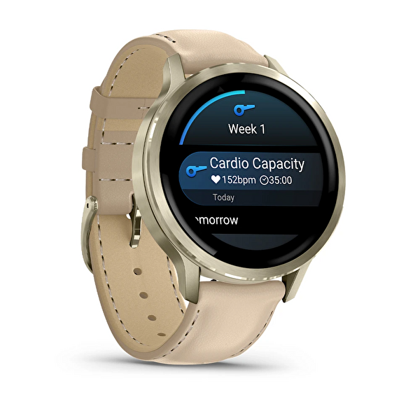 Garmin Venu 4 41 MM Lunar Gold Deri Kayışlı Akıllı Saat
