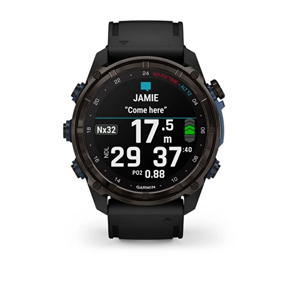 Garmin Descent MK3İ 51 MM Karbon Gri DLC Titanyum Siyah Silikon Kayışlı Akıllı Saat