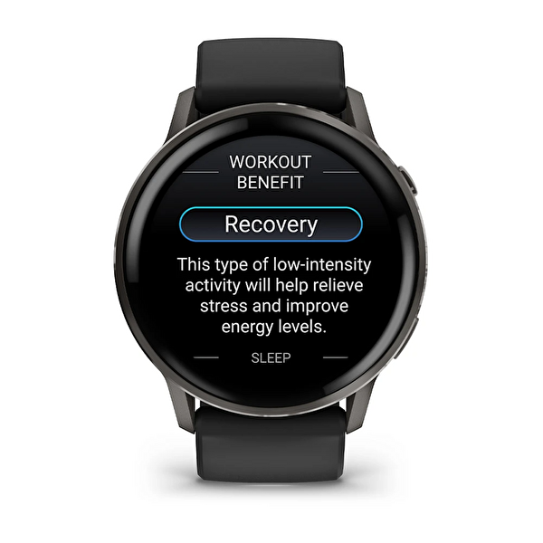 Garmin Venu 4 45 MM Siyah Silikon Kayışlı Akıllı Saat