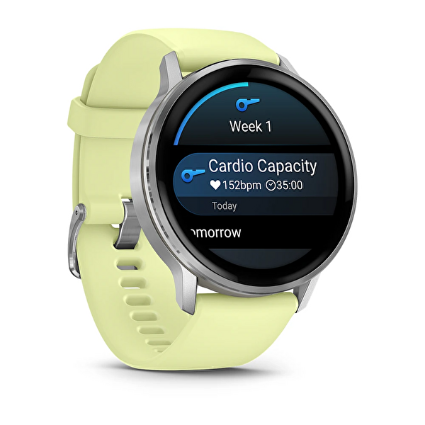 Garmin Venu 4 45 MM Gümüş-Sarı Silikon Kayışlı Akıllı Saat