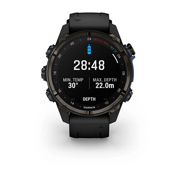 Garmin Descent MK3İ 43 MM Karbon Gri DLC Titanyum Siyah Silikon Kayışlı Akıllı Saat