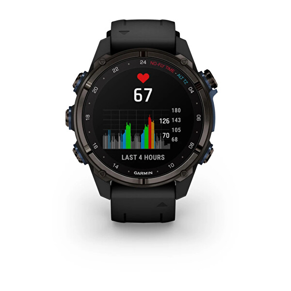 Garmin Descent MK3İ 43 MM Karbon Gri DLC Titanyum Siyah Silikon Kayışlı Akıllı Saat